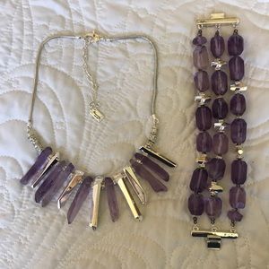 Kenneth Cole Purple/Silver Neck & Brac Set